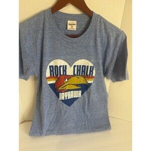 Charlie Hustle Kansas Jayhawks Rock Chalk Blue Shirt XS